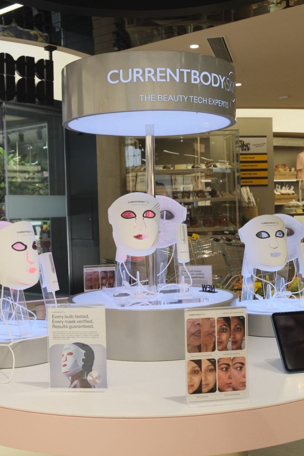 CurrentBody Skin LED mask display at Broadway in Mumbai
